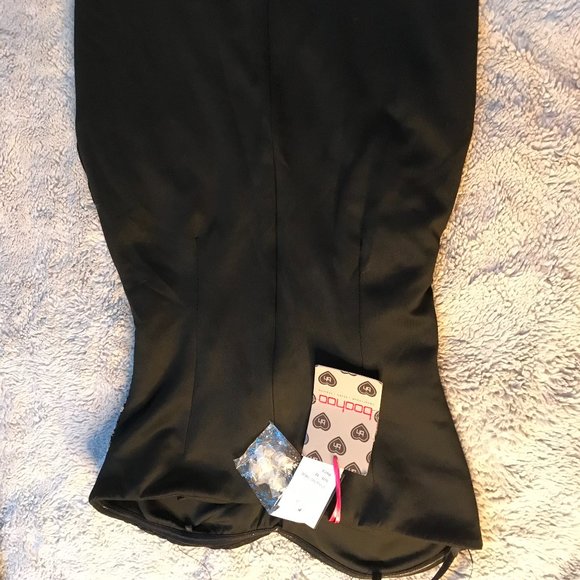 Curvy Black Mini Sequin Tube Bodycon Party Dress - Picture 2 of 4